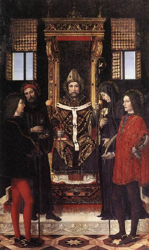 BORGOGNONE, Ambrogio St Ambrose with Saints fdghf France oil painting art